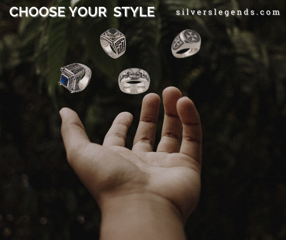 Sterling silver rings for men, Templar rings, Masonic rings, Saints rings