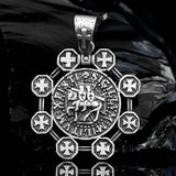 Sterling silver 925 Knights Templar Pendant With All Templars Crosses, “FELLOW-SOLDIERS OF CHRIST” Templar pendant, Templar cross pendant, Silver Men's Pendant, Necklace With Templars Crosses, Pendant Soldiers Of Christ, Handmade Templar Silver Pendant, 925 silver pendant mens Sterling Silver Crusader Pendant.