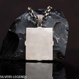 Saint Patrick “Apostle of Ireland” pendant, Shamrock mens medal symbolized St Patrick was a fifth-century Romano-British Christian missionary and bishop in Ireland. St Patrick tile medallion is Sterling silver 925 Irish orthogonal charm, symbol of faith. Known as the “Apostle of Ireland”, he is the primary patron saint of Ireland. Check out other best handcrafted sterling silver men's jewelry at silverslegends.com