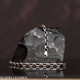 Anchor chain silver oxidized, Sterling silver 925 oxidized anchor chain for men with original, unique design, beautiful details and amazing artwork, silver chain necklace for pendant. Handmade Cool silver jewel, heavy chain, mens silver necklace with pendant - Silvers Legends