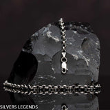 Sterling silver 925 oxidized rolo chain for men, silver ball necklace for men, rollo heavy chain necklace for men, oxidized ball chain silver. Handmade Cool silver jewel, heavy chain necklace for men, mens silver necklace for pendant - Silvers Legends