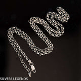 Sterling silver 925 oxidized rolo chain for men, silver ball necklace for men, rollo heavy chain necklace for men, oxidized ball chain silver. Handmade Cool silver jewel, heavy chain necklace for men will suit with every men's style. Perfect as a statement piece to wear alone or with a pendant. Check out at silverslegends.com...