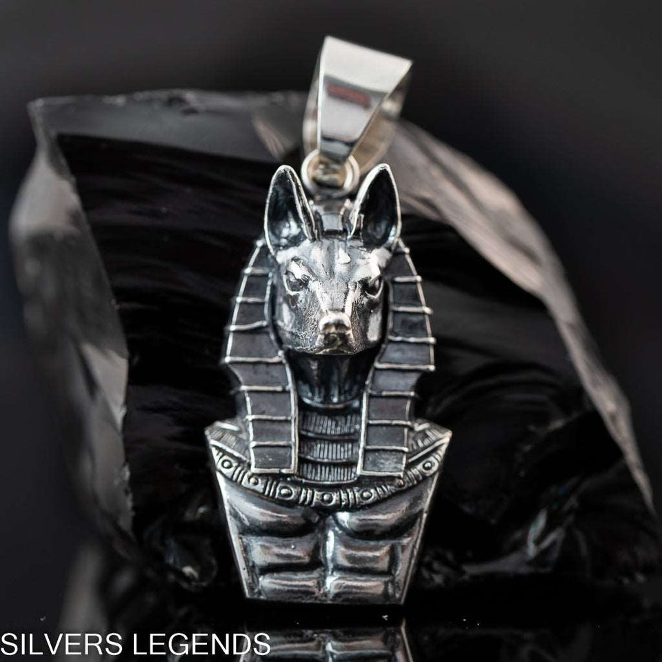 Anubis pendant Sterling Silver 925, Anubis pendant silver, Egyptian Pendant Sterling Silver, Anubis Silver Necklace, Egyptian Jewelry Silver, Silver Egyptian Talisman, Silver Amulet, Pendant Sterling Silver 925, Anubis Silver Pendant with Chain Necklace, Cool mens silver pendant, Egyptian Silver Pendant with Chain Necklace, Male locket...