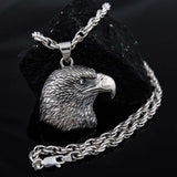 Sterling silver 925 unique american eagle head men’s pendant is handmade animal lewelry and you can have it with or without silver chain necklace. This silver eagle medallion is big and very heavy animal jewelry and it’s perfect gift for him, it will suit with every men's style. Check out other sterling silver men's jewelry at silverslegends.com