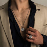 Sterling silver 925 men’s pendant “St. George and the Serpent” is vintage handmade religious amulet and simbol of the protection. You can have this perfect Christian jewel with silver anchor chain necklace. The medallion symbolized Saint George and the dragon - The triumph of good over evil, through courage. Saint George pendant is a perfect gift for men and it will fit with every men's style. Check out other handcrafting jewelry at silverslegends.com…