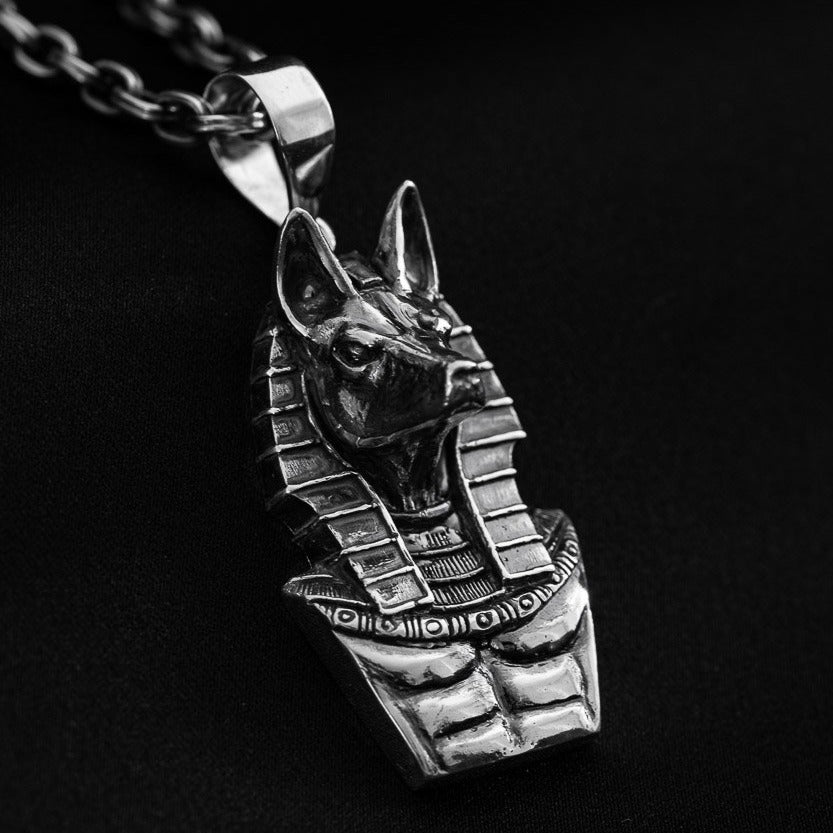 Sterling Silver 925 Pendant Anubis, Anubis pendant silver, Egyptian Pendant Sterling Silver, Anubis Silver Necklace, Egyptian Jewelry Silver, Silver Egyptian Talisman, Silver Amulet, Pendant Sterling Silver 925, Anubis Silver Pendant with Chain Necklace, Egyptian Silver Pendant with Chain Necklace, Male locket...