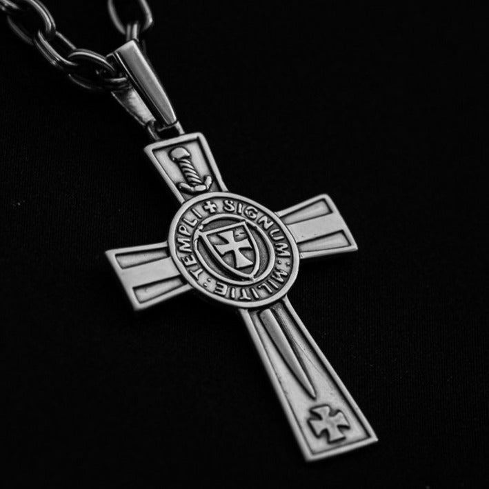 Silver Men's Cross Pendant Knights Templar