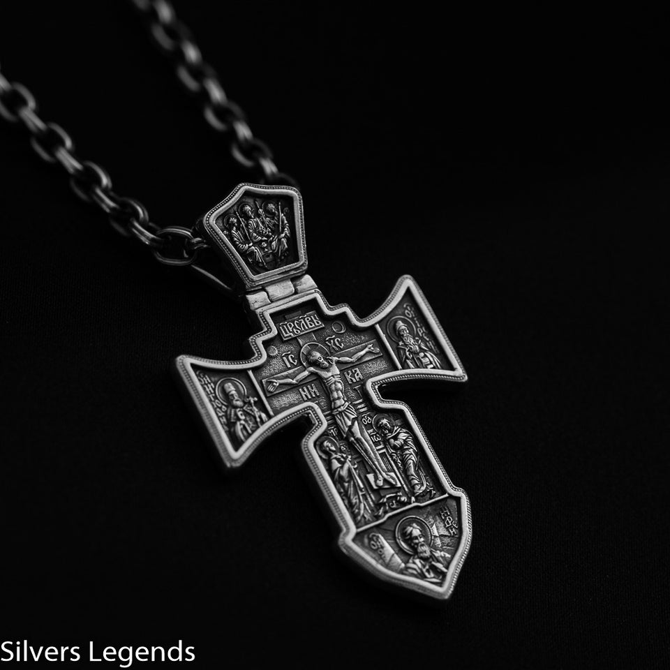 Sterling silver 925 pendant with Dragons with black onyx stones is Handmade dragon jewel. This sword  pendant with armor of intertwined dragons is a celtic silver amulet with two options то wear, the whole pendant with dragons, or only the sword... Silver dragon locket for men is an awesome gift for him, and it suit with every men’s style. Check out at silverslegends.com