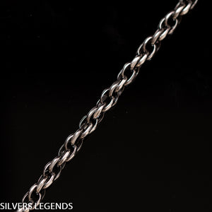 Chain rope silver, Rope chain silver oxidized, Ball chain silver, Sterling silver 925 polished rolo chain for men, silver ball necklace for men, rope heavy chain necklace for men, oxidized ball chain silver. Handmade Cool silver jewel, heavy chain necklace for men will suit with every men's style. Perfect as a statement piece to wear alone or with a pendant. Check out at silverslegends.com...
