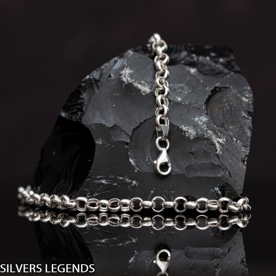 Ball chain silver, Sterling silver 925 polished rolo chain for men, silver ball necklace for men, rollo heavy chain necklace for men, oxidized ball chain silver. Handmade Cool silver jewel, heavy chain necklace for men will suit with every men's style. Perfect as a statement piece to wear alone or with a pendant. Check out at silverslegends.com...