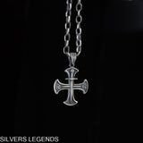 Sterling Silver Oxidized Men's Cross Pendant Knights Templar, Templar Sword silver, Crusader pendant silver, Templar sword pendant, gift for him