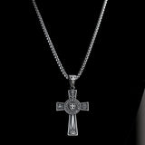 terling Silver 925 men’s cross pendant necklace "Knights Templar Signum Militie" with Templar cross, sun and Crusader sword, Templar pendant with chain, perfect Handmade gift for him