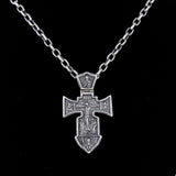 Silver Men’s Cross "Crucifixion and Guardian Angel-Michael the Archangel" is handmade, double sided cross pendant for men, from one side is Lord Jesus Christ- Crucifixion, from the other is Arhangel Michael - Guardian Angel. The lewel is with shape of sword and it’s men's solid silver pendant, you can have it with silver chain necklace. This Christian silver jewel is with beautiful details and amazing artwork. Check out other best handcrafted sterling silver men's jewelry at silverslegends.com