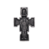 Sterling silver 925 men’s christian cross pendant is double-sided - on the obverse is the image of Jesus Christ "Crucifixion". On the other side of the religious jewel is Saint Archangel Michael, the most powerful of the angels. Above it is an icon of the Mother of God. Oxidized Cristian medallion with panzer, anchor or rolo chain necklace is with top quality, best craftsmanship and is perfect gift for him. Check out other  handcrafted sterling silver men's jewelry at silverslegends.com