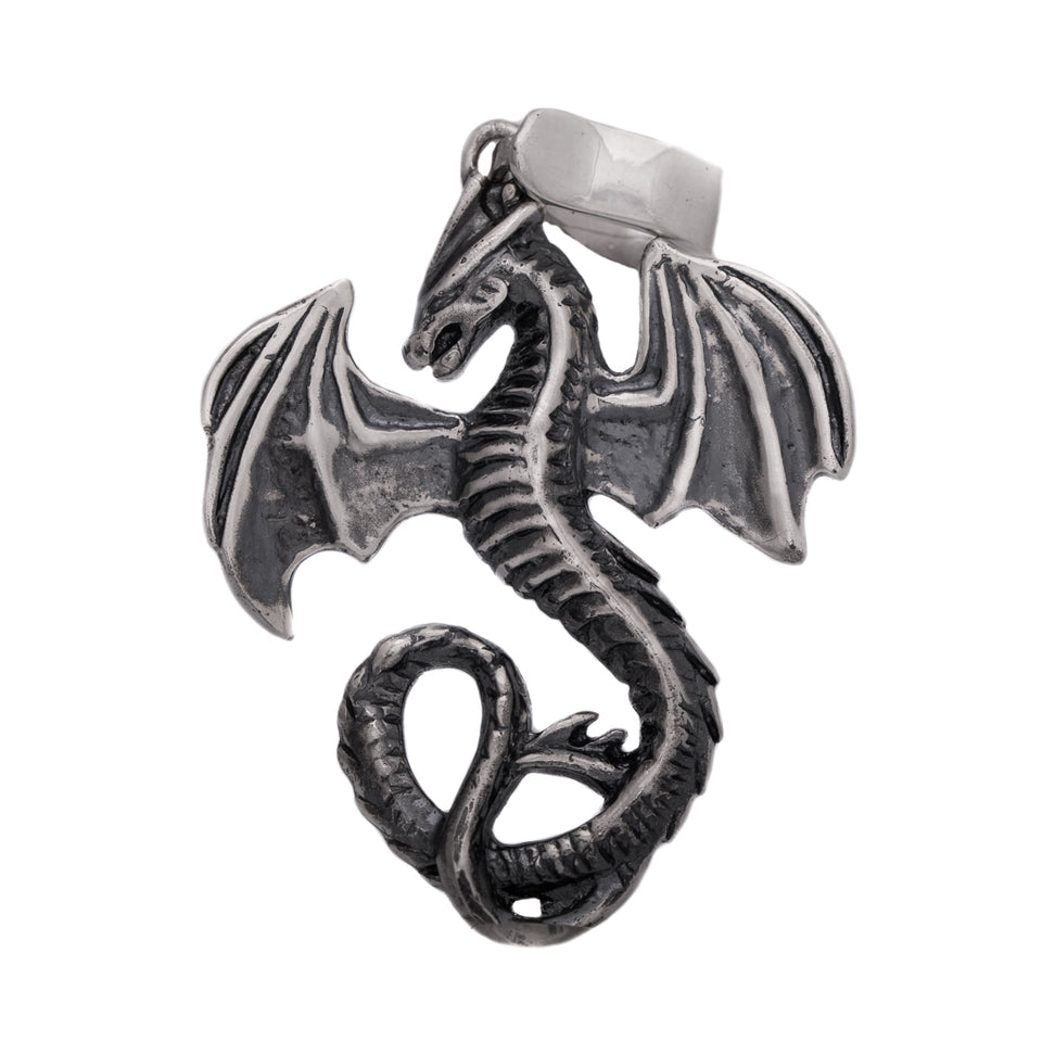 Silver Winged Dragon pendant is sterling silver 925 pendant for men and it will suit with every men’s style. Dragon Men’s Pendant is handmade jewel with unique design. Powerful protection dragon amulet, male locket silver, perfect gift for him.
