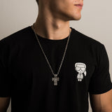 Sterling silver 925 men’s christian cross pendant is double-sided - on the obverse is the image of Jesus Christ "Crucifixion". On the other side of the religious jewel is Saint Archangel Michael, the most powerful of the angels. Above it is an icon of the Mother of God. Oxidized Cristian medallion with panzer, anchor or rolo chain necklace is with top quality, best craftsmanship and is perfect gift for him. Check out other  handcrafted sterling silver men's jewelry at silverslegends.com