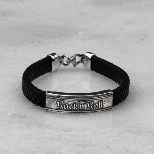Silver leather bracelet 