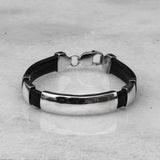 Silver And Leather Cuff Bracelet Handmade, Black Men's Leather Bracelet, Sterling Silver 925 And Leather Bracelet, Leather Cuff Bracelet With Silver, Men's black leather Bracelet, rocker leather bangle, Minimalist bracelet, silver wristlet. Check out other best handcrafted sterling silver men's jewelry at silverslegends.com