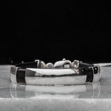 Silver And Leather Cuff Bracelet Handmade, Black Men's Leather Bracelet, Sterling Silver 925 And Leather Bracelet, Leather Cuff Bracelet With Silver, Men's black leather Bracelet, rocker leather bangle, Minimalist bracelet, silver wristlet. Check out other best handcrafted sterling silver men's jewelry at silverslegends.com
