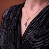 Sterling Silver 925 dangling teardrop-shaped set of pendant, necklace and earrings made with shining light blue zircon stylish design. Elegant silver jewelry female set, made with shining zircon, perfect choice as a fancy gift to your girlfriend, wife, mom, or female friends at Easter, anniversary, engagement, party, meeting, dating, wedding or usual wear. Hypoallergenic sterling silver necklace set, allergy-free. Check out other elegant jewelry for women at silverslegends.com...