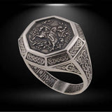 Saint George ring silver, Saint George slaying the dragon religious ring for men sterling silver 925 ,Sterling silver 925 men’s Ring “Saint George slaying the dragon” is handmade vintage religious jewelry with unique design, and amazing artwork. St. George ring is stamped 925 and it will suit with every men's style Check out other best handcrafted, sterling silver men's jewelry at silverslegends.com