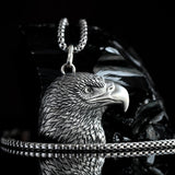 Sterling Silver 925 Unique men's pendant necklace American Eagle, 3D Eagle pendant with chain, Animal Minimalist jewelry perfect boyfriend gift ideas