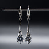 Sterling Silver 925 dangling teardrop-shaped set of pendant, necklace and earrings made with shining light blue zircon stylish design. Elegant silver jewelry female set, made with shining zircon, perfect choice as a fancy gift to your girlfriend, wife, mom, or female friends at Easter, anniversary, engagement, party, meeting, dating, wedding or usual wear. Hypoallergenic sterling silver necklace set, allergy-free. Check out other elegant jewelry for women at silverslegends.com...