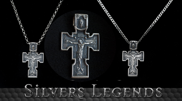 Pendant Archangel Michael, Silver Cross Necklace Archangel, Christian Crucifixion Cross, Archangel Silver Pendant With Chain