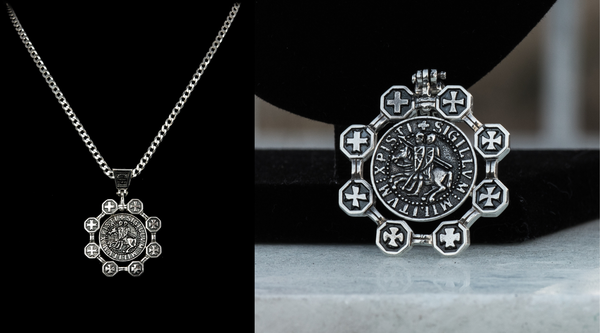 Templar Silver pendant, Silver Necklace With Templars Crosses, Silver Vintage Crusader Pendant with Chain,Silver Pendant Soldiers Of Christ, Crusader Silver Pendant is with original unique design...