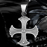 925 Silver Templar Cross Necklace-Sword Pendantin Sterling Silver, Sterling Silver 925 Templar Cross Pendant with Intricate Templar Sword Design - Religious Silver Necklace.