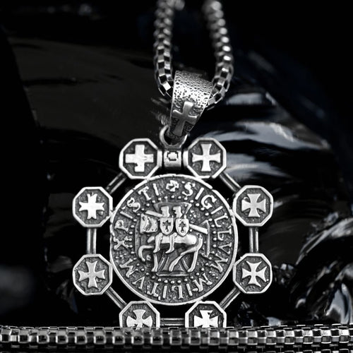Sterling Silver Pendant necklace Knights Templar 