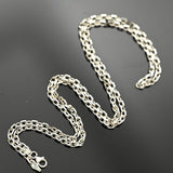 Sterling Silver 925 chain necklace anchor on a black background