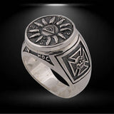 All seeing eye ring silver, Masonic ring for men is sterling silver 925 vintage handmade freemason Knights Templar ring with eye of providence. On the top is a simbol of the masonics All Seeing Eye or Eye, on the left side is Maltese cross, on the right is St. Archangel Michael. This silver freemason ring is perfect gift for him. Archangel ring with unique design. Check out at silverslegends.com…