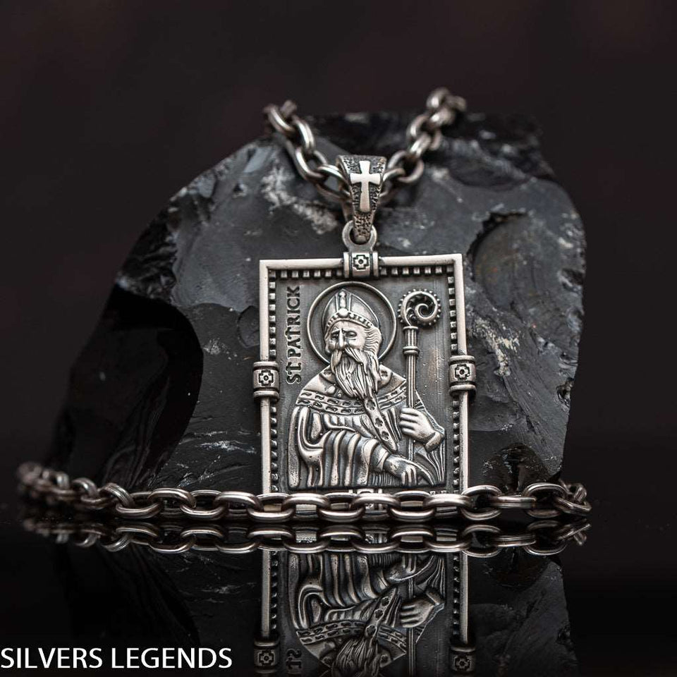 Sterling Silver Celtic Knot Ingot Style Necklace | Men's Irish Jewelry | Irish  Jewelry