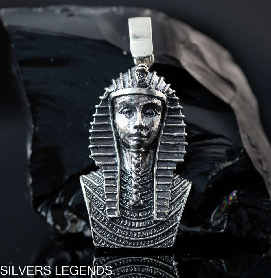 Pharaoh pendant silver, Silver Egyptian pendant necklace Pharaoh, Pharaoh head egyptian jewelry silver, Pharaoh silver egyptian talisman, Pharaoh silver mens pendant, Pharaoh silver egyptian amulet, Pharaoh pendant sterling silver 925, pharaoh jewelry, Pharaoh protection pendant,