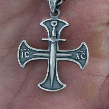 Silver Men's Cross Pendant necklaceKnights Templar