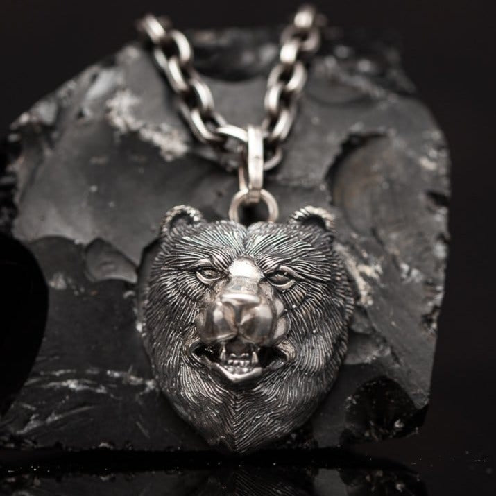Sterling Silver Origami Polar Bear Necklace | Reeves & Reeves