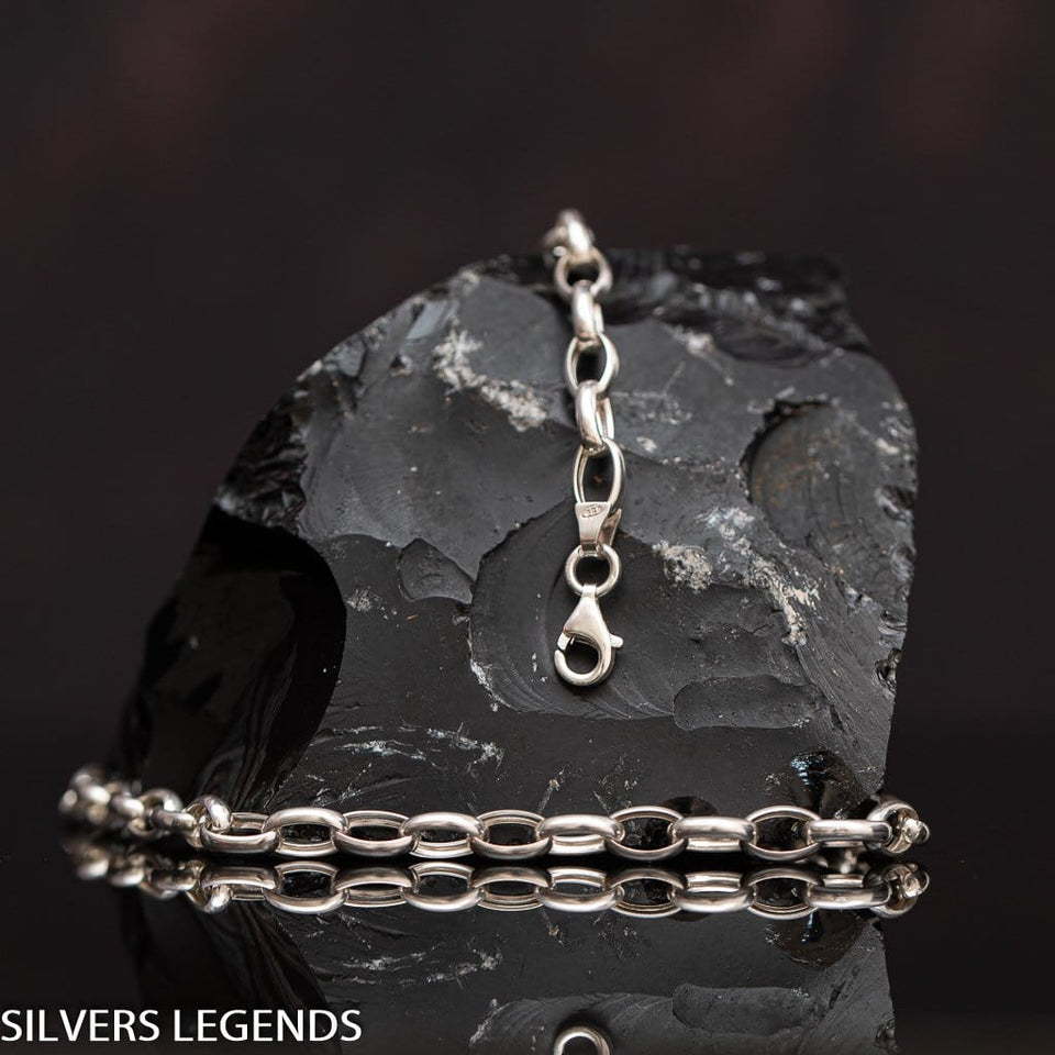Amazing unique design sterling silver gorgeous link chain bracelet