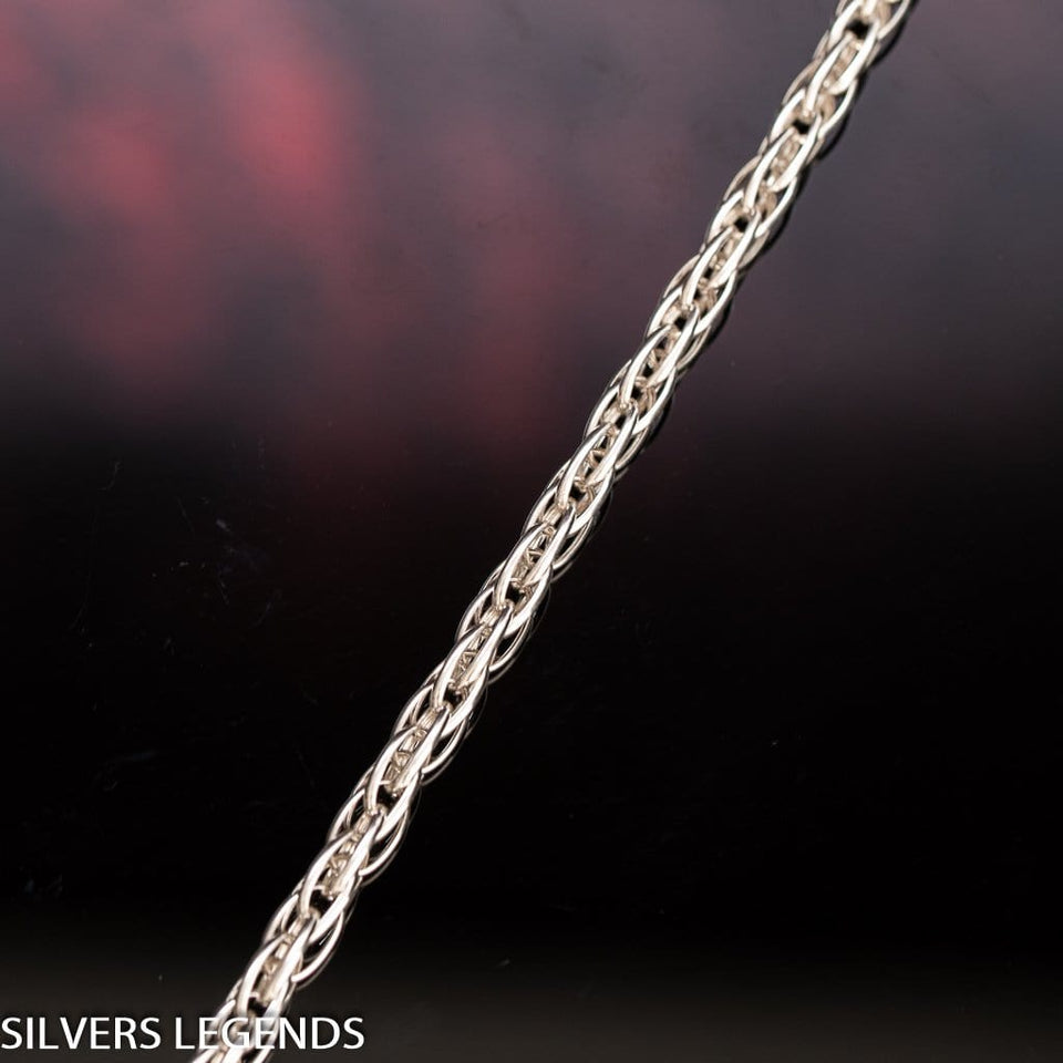 Silver rope chain polished, Sterling silver 925 polished rope chain for men with original, unique design, beautiful details and amazing artwork. Handmade Cool silver jewel, heavy chain necklace for men will suit with every men's style. Perfect as a statement piece to wear alone or with a pendant. Check out at silverslegends.com...