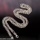 Silver rope chain polished, Sterling silver 925 polished rope chain for men with original, unique design, beautiful details and amazing artwork. Handmade Cool silver jewel, heavy chain necklace for men will suit with every men's style. Perfect as a statement piece to wear alone or with a pendant. Check out at silverslegends.com...