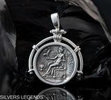 Alexander the Great Greek coin pendant silver, Silver Pendant "Alexander The Great" Handmade... Sterling silver 925 greek coin pendant Alexander the Great