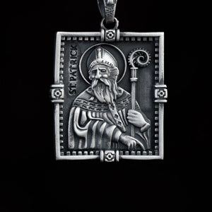 Apostle of Ireland pendant silver, Large pendant silver, Solid pendant