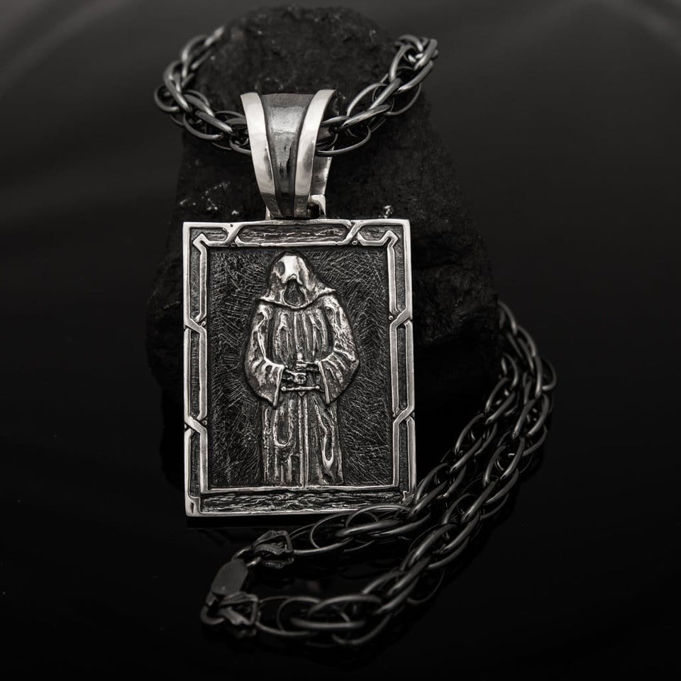 St Benedict medal Exorcism, Sacramental pendant for men silver