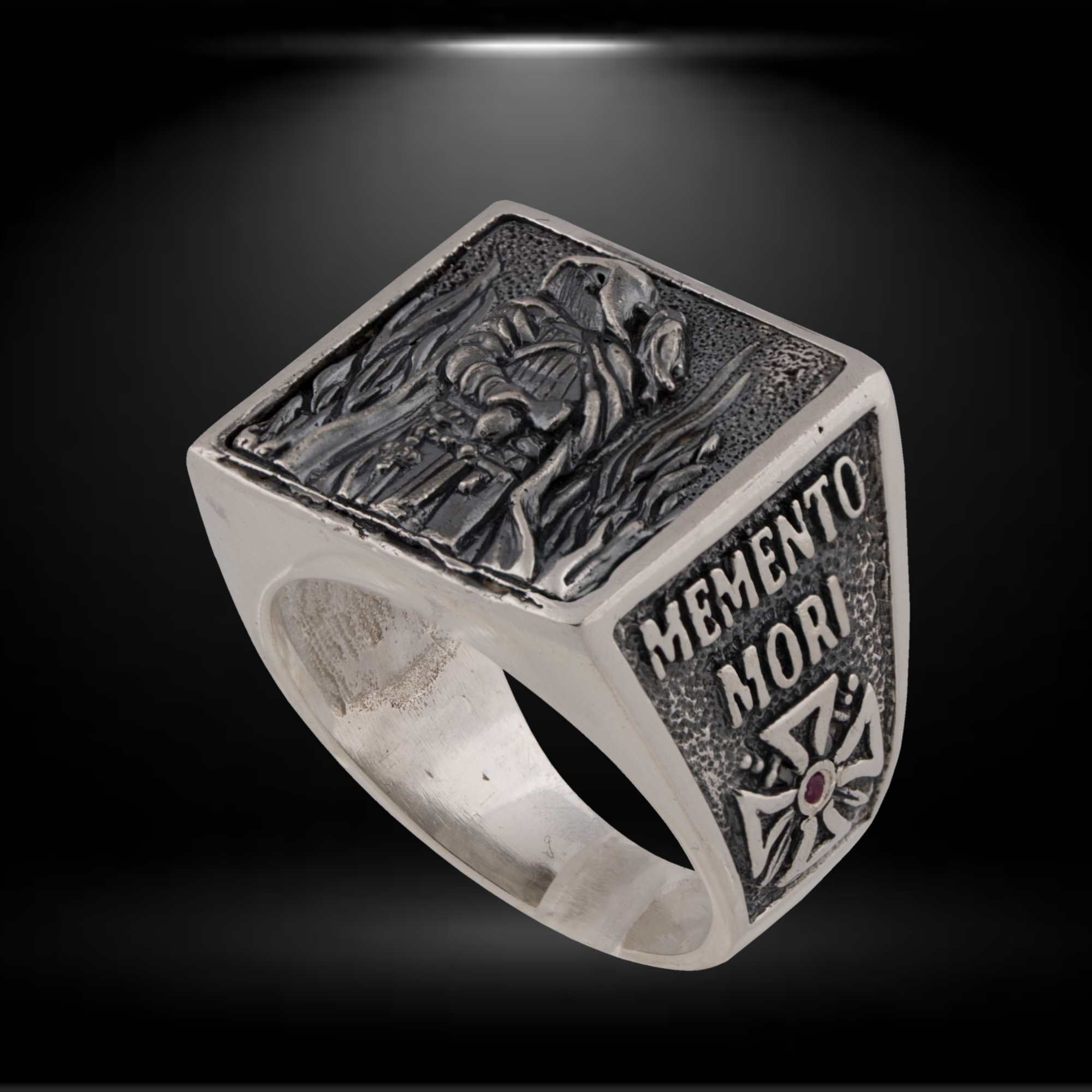 Memento mori ring catholic deals