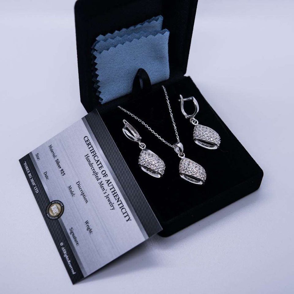 Men's Jewelry Set in Silver