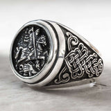 Silver Men's Ring Saint Michael The Archangel 2 Handmade