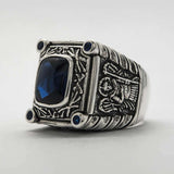 Archangel ring is made of sterling silver 925 with Archangel Michael and Archangel Gabriel, handmade men's ring with blue stones, original unique design, beautiful details and amazing art work. Solid Archangel Michael ring will fit with every men’s style. Gorgeous vintage Archangel Gabriel ring is perfect gift for him. Check out other handcrafted jewelry at silverslegends.com…