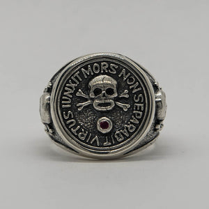 Masonic ring for men is sterling silver Skeleton Ring "Skull and bones" Virtus Junxit Mors. Masonic skull ring Virtus Junxit Mors Non Separabit. This silver freemason ring is perfect gift for him with beautiful details and amazing artwork. Check out at silverslegends.com…