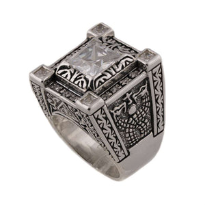 Dragon ring silver, Double headed eagle ring, White stone ring silver, Sterling silver 925 men's ring with double-headed eagle, dragons and white stones, Handmade silver ring for men with unique design, cleaned details and amazing artwork, top quality... Check out other best handcrafted sterling silver men's jewelry at silverslegends.com