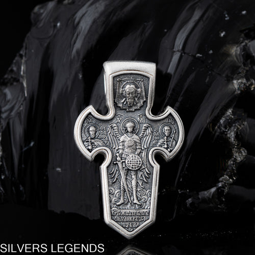 Archangel Michael pendant, Sterling silver 925 Archangel Michael men’s pendant with or without silver chain necklace, Religious Locket Archangel Guardian is perfect gift for him. Silver Men’s Cross 